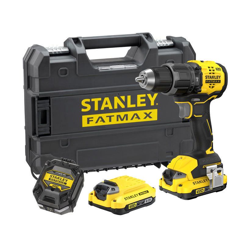 Perceuse Visseuse À Percussion 60 Nm Brushless - Lithium 18V - 2 Batteries 2 Ah En Kit - SFMCD716D2T-QW STANLEY FATMAX V20