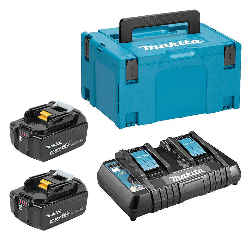 Pack énergie MAKITA 197504-2 (Chargeur DC18RD + 2 Batteries BL1840B + Mak-Pac)