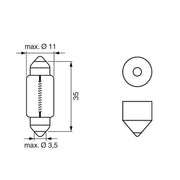 Pack de 2 Ampoules BOSCH 1987301004 C5W Pure Light 12V 5W