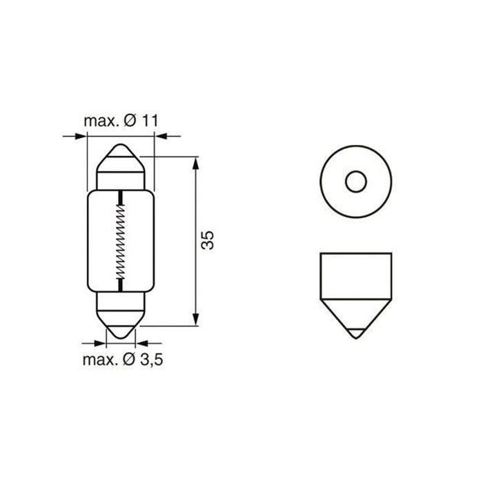Pack de 2 Ampoules BOSCH 1987301060 12V 5W