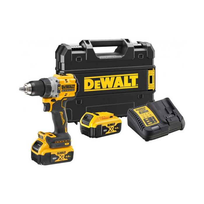 Perceuse visseuse percussion compacte XR DEWALT DCD805P2LRT-QW 18V 2X5Ah Li-Ion Brushless - lanière de sécurité