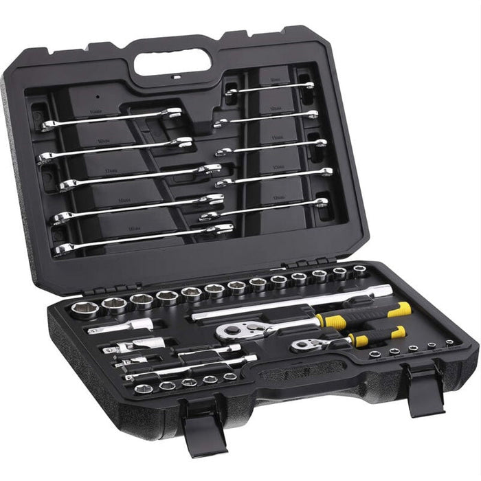 Coffret de douilles ¼’’ + ½’’ + clés mixtes - jeu de 41 pcs - STANLEY - STMT82832-1