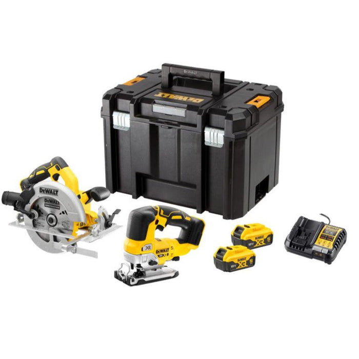 Kit 2 outils DEWALT DCK2012P2T-QW pour le travail du bois XR 18V 5Ah Li-Ion Brushless