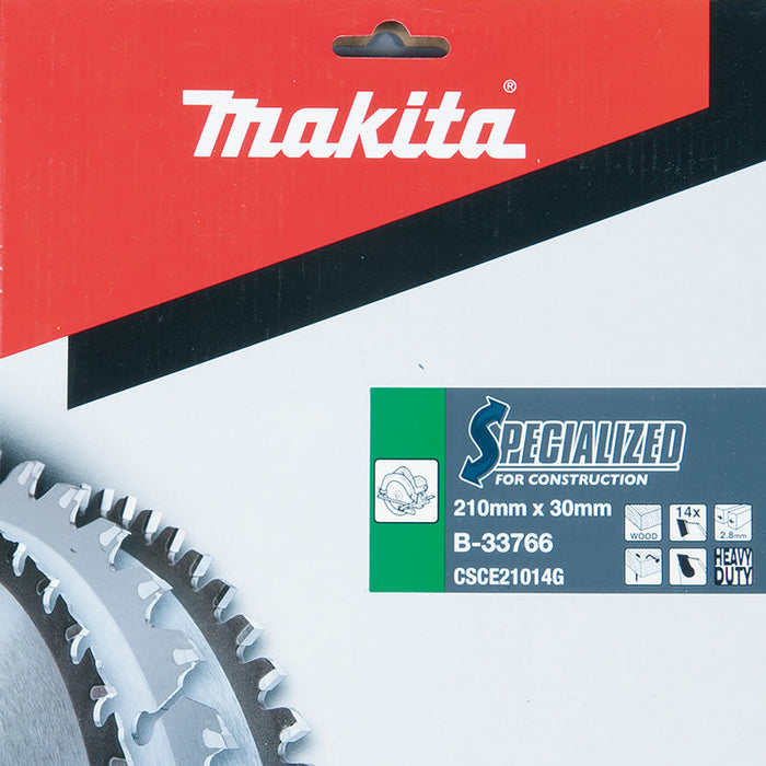 Lame B-33766 MAKITA spéciale bois 210 x 30 mm 14z
