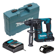 Marteau perforateur sans fil MAKITA DHR171RAX3 SDS-Plus 18 V 2,0 Ah avec 2 batteries, 1 chargeur, 1 coffret et des accessoires