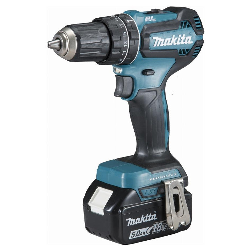 Perceuse visseuse à percussion Brushless 2x5Ah 18V MAKITA DHP485RTJ en MAKPAC
