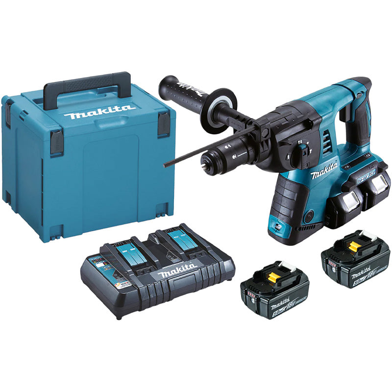 Perfo-burineur SDS+ Brushless 4x5Ah 36V LXT ® MAKITA DHR264PT4J 2 x MAKPAC