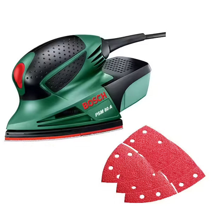 Ponceuse multi BOSCH DIY PSM 80 A avec feuilles abrasives et coffrets