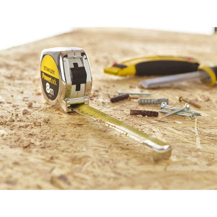 Mètre ruban powerlock classic abs STANLEY 1-33-198 8 m x 25 mm