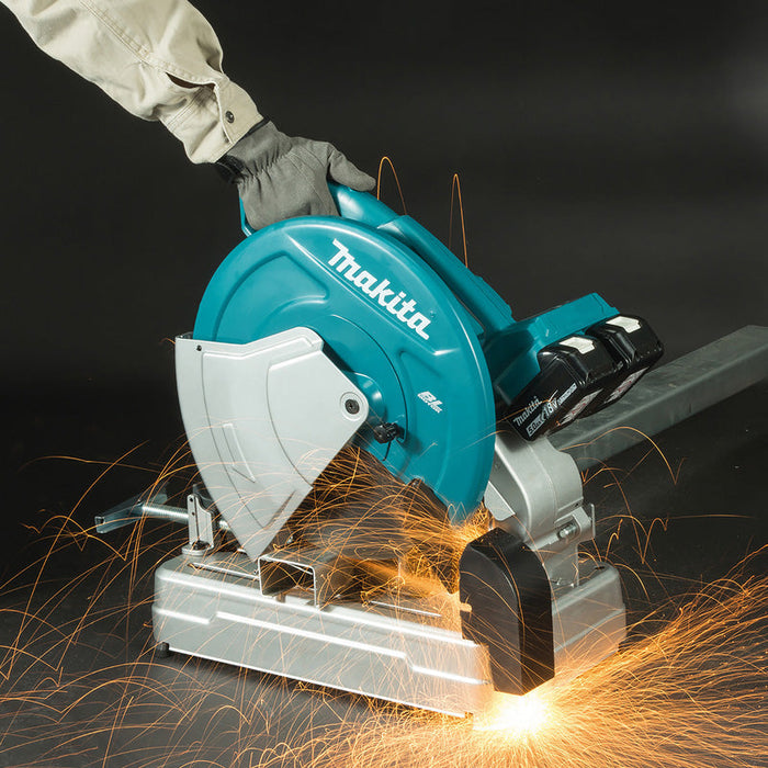 Scie à coupe d'onglet métaux Ø 355mm 2x5Ah 18V Makita DLW140PT2
