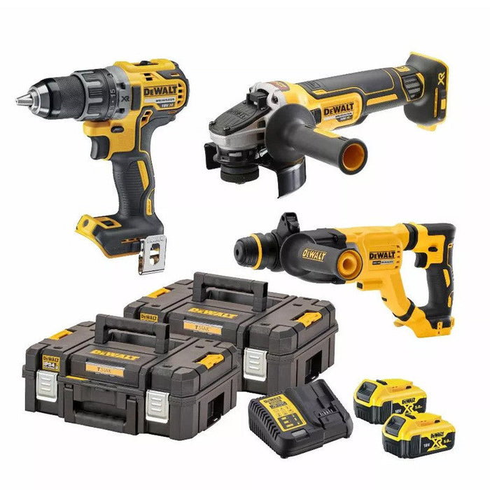 Pack 3 outils Perforateur SDS-plus, Meuleuse 125 mm et Perceuse-visseuse compacte DEWALT DCK327P2T (DCH263 / DCG405 / DCD791)